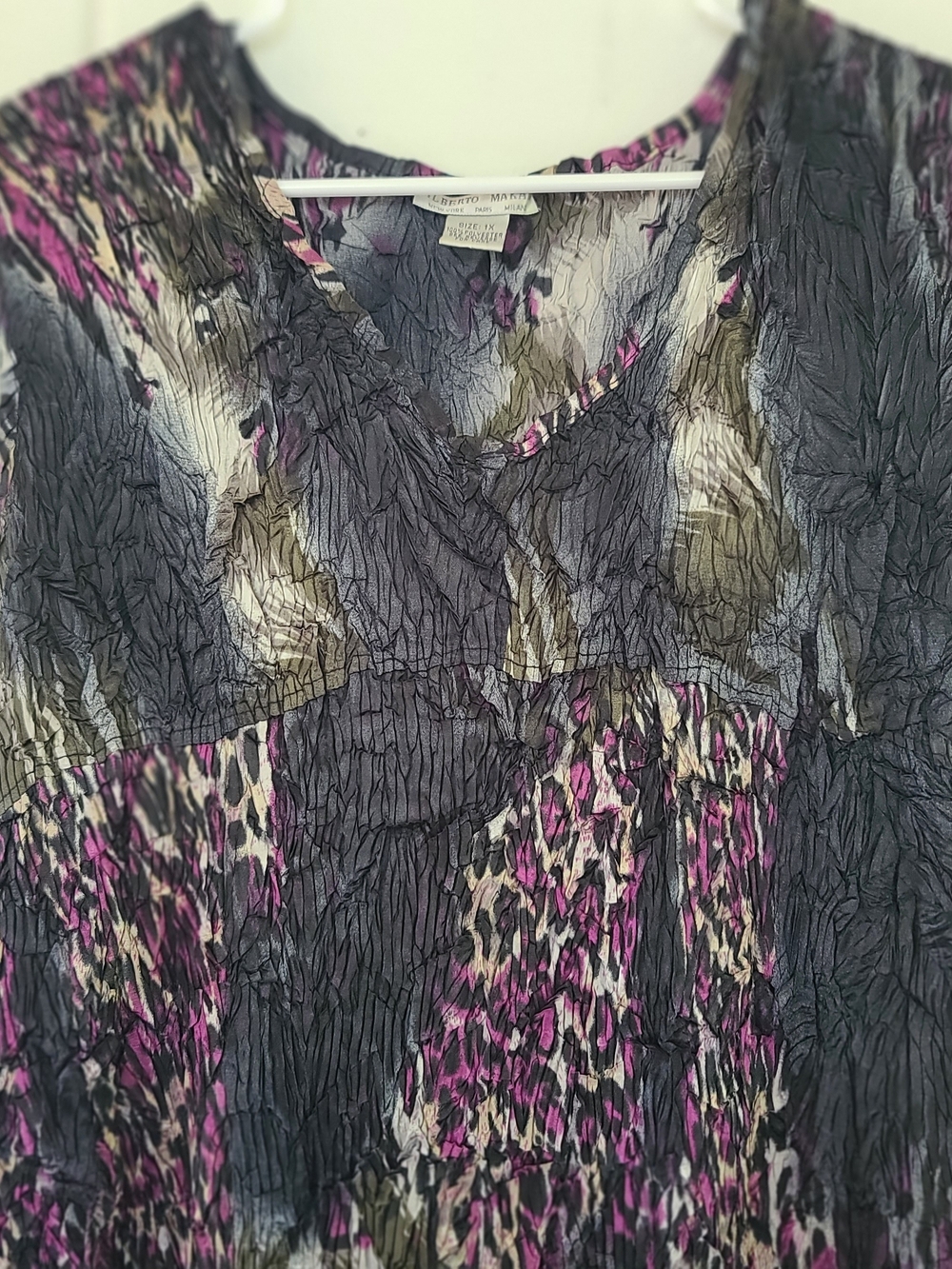 VTG Y2K Alberto Makali Crinkle Empire Dress Women boho Whimsygoth Fairy Size 1X - Picture 3 of 9